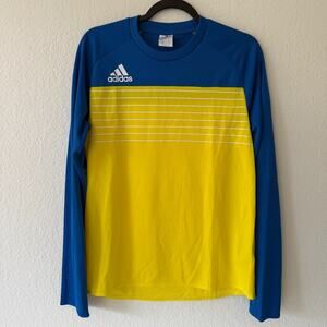 ADIDAS Polyester Soccer Training Jersey Men Medium Regular Blue Yellow Blokecore